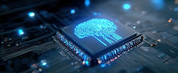 The microchip showcasing advanced neural network design and technology.