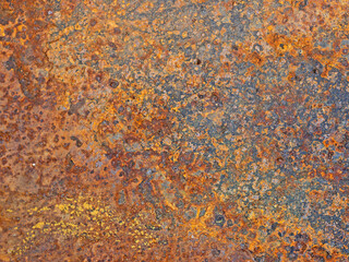 heavily rusted metal surface close-up