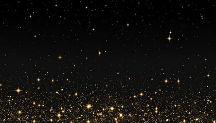Obraz premium Golden glitter sparkles on black background