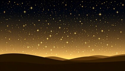 Night sky over hills