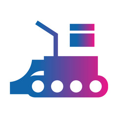 Obraz premium buldozer gradient icon illustration vector