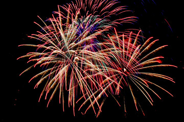 fireworks in the night sky