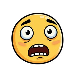 Fototapeta premium Shocked emoji face expression on white