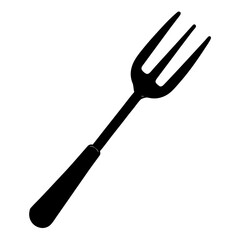 Simple black silhouette of a three pronged fork