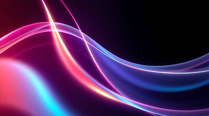 Abstract Rainbow Smoke and Light Ribbons in Motion | Creative Design Element, Dynamic Flowing Lines of Vibrant Spectrum Energy | Modern Tech Wallpaper