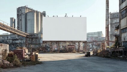 Obraz premium Blank billboard in an industrial setting