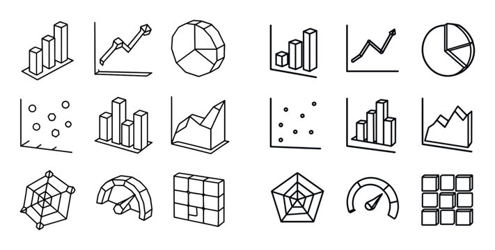 3D Analytics Icon Grid