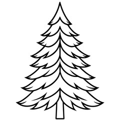 Obraz premium Single Evergreen Outline – Clean Vector