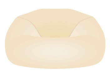 Beige lazy bag. vector illustration