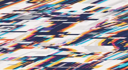 Abstract digital glitch pattern with vibrant colors