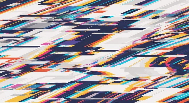 Abstract digital glitch pattern with vibrant colors