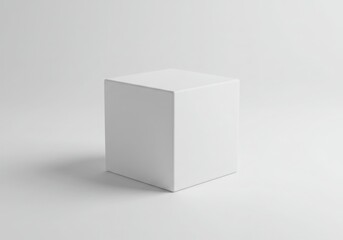 Naklejka premium A simple white cube isolated on white background