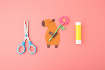 Capybara paper craft project for kids DIY tutorials, craft stores, early education, art teachers,...