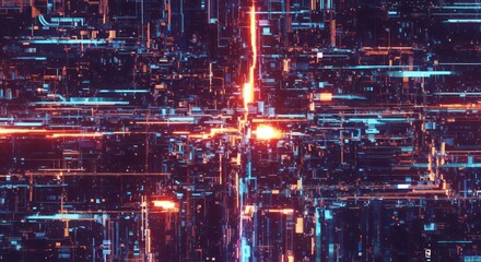 Abstract digital network glowing lines and connections