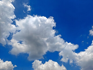 blue sky with white clouds in sunny summer day