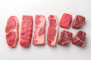 fresh raw meat, raw meat steak, raw beef steak , raw chicken chops, raw chicken steack