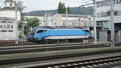 train on the railway station