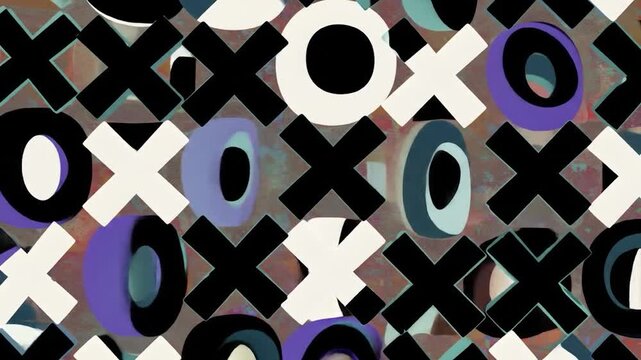 Abstract Tic-Tac-Toe pattern; digital art; textured background; website design