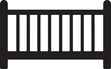 Stylized Baby Crib Illustration A Safe Sleep Space for Infants and Newborns Symbolizing Parenthood and Nursery Decor