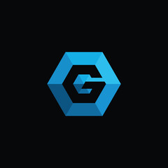 Geometric Hexagon Letter G Logo Design Vector Template