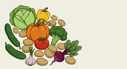 Vibrant Assortment of Fresh Fruits and Vegetables