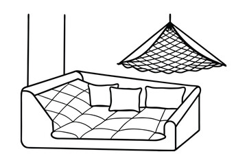 Room With Hanging Ceiling Net For Relaxing