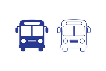 Bus Icon vector isolated on white background. Black bus vector icon