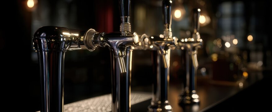 The elegant beer taps inviting patrons to enjoy a refreshing beverage. - Powered by Adobe
