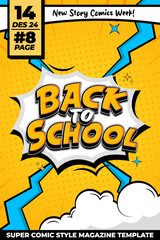 Fototapeta premium Vibrant Back To School Graphic in a Playful Comic Book Art Style