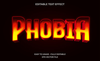 Horror phobia text effect - Scary bold burning font style
