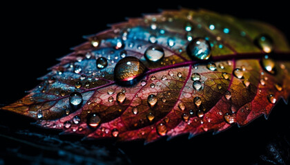 Freshness and beauty in nature wet drops generated by AI
