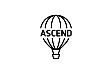 Obraz premium Ascend Hot Air Balloon Logo – Bold Minimalist Vector Line Art for Apparel and Vinyl Cutting generative ai