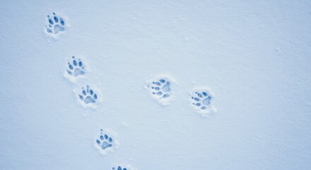 Intricate animal footprints captured amidst the snow-covered landscape of the arctic region