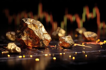 Gold nuggets on a financial chart
