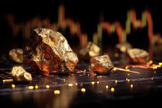 Gold nuggets on a financial chart