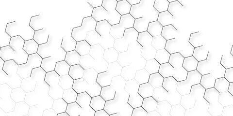 Medical science, technology concept background Vector illustration. Geometric hexagonal Molecular structure abstract tech network pattern. Hexagonal abstract molecular structure design background.