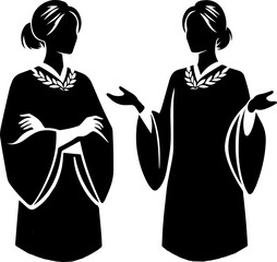 Female Graduate Silhouette – Woman in Cap Holding Diploma Scroll