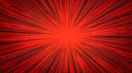 Red explosion blast lines background comic vector design energetic pop visual with copy space