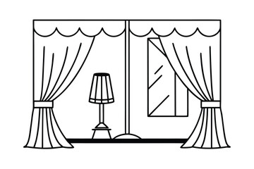 Room With Double Curtains Layered Textures And Soft Light