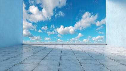 Empty room with sky view.  Light and airy
