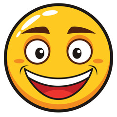 Fototapeta premium Smiling anime boy with big eyes and cheerful facial expression