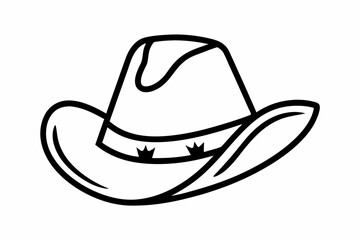 cowboy hat black and white silhouette vector