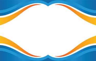 Modern Blue Orange White Curve Background with some copy space area