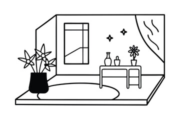 Pink Themed Apartment Room With Flower Decor