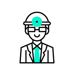 Flat Avatar Icon of a Male Construction Worker
