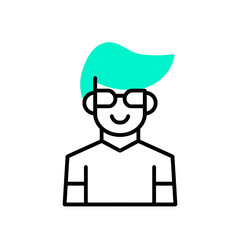 Flat Avatar Icon of a Young Programmer