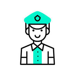 Flat Avatar Icon of a Male Engineer