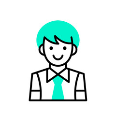 Flat Avatar Icon of a Young Businessman