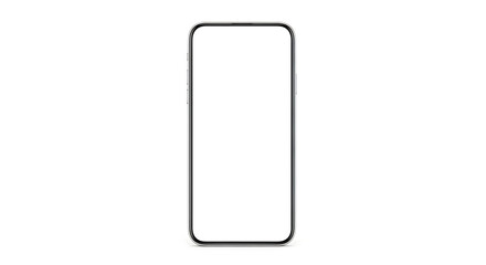 Isolated smartphone with blank white screen on a white background in a portrait orientation view ai generated