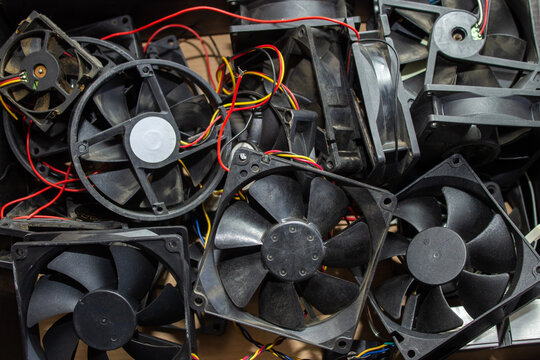 Outdated items from the computer, fans from the processor, cooler